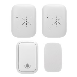 Self Generated Wireless Doorbell Set 38 Ringtones 4 Level Adjustable Volume Waterproof Long Range for Home Apartment US Plug