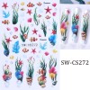 Unbranded 2Pcs Set Nail Stickers Clownfish Seaweed Starfish Ocean Peel