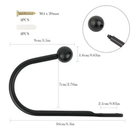 TAIYOU Pack of 2 Tiebacks Curtains Metal Curtain Tieback Hooks Decorative Wall Mounted Tie Hooks for Bedroom Living Room Bathrooms Kitchen Offices Dining Room Cafes Black Round Head