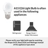 Simba Lighting LED A15 ETL Listed Refrigerator Light Bulbs (2-Pack)