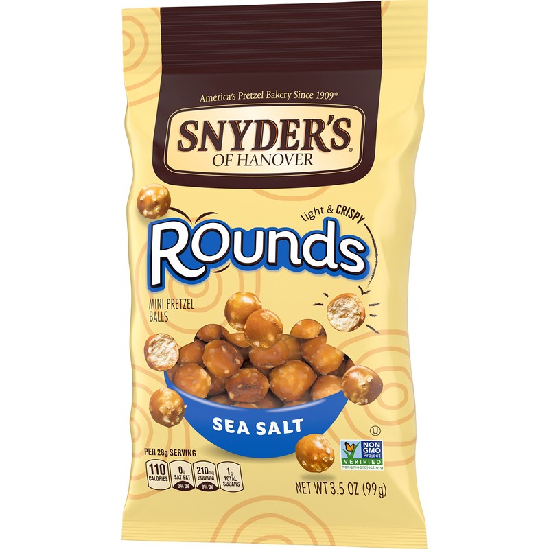 Snyder's of Hanover Pretzels, Rounds, Sea Salt, 3.5 Oz (Pack