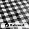 Dremisland Waterproof Rectangular TableCloth Elastic Edged Fitted Vinyl Black White