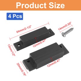 Biaungdo 4 Pcs Brown Wired Magnetic Contact Reed Switch, Surface-Mounted NC Sensor Alarm for Window, Cabinet, Wooden Door, with Screws