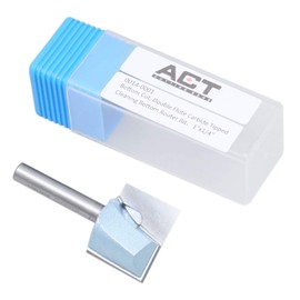Accusize Industrial Tools Broca de fresadora de 1/4" de diámetro x 1" de diámetro de corte de doble flauta con punta de carburo para limpieza inferior (cepillado de superficie), 0014-0001
