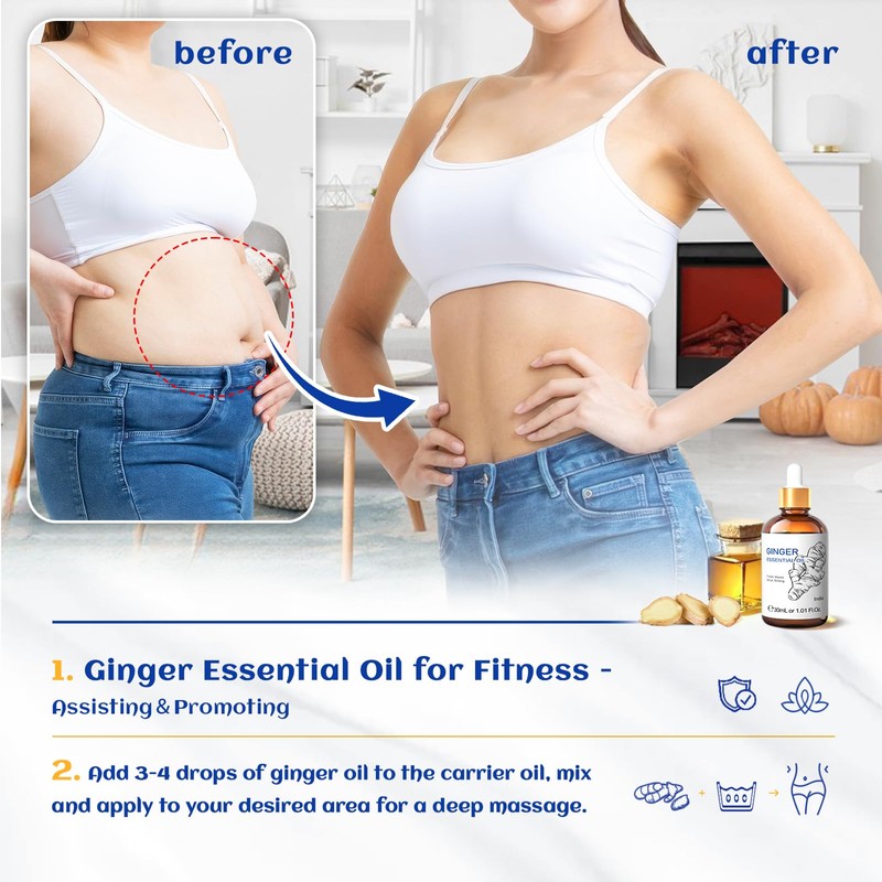 HIQILI 1 Fl Oz Ginger Oil, 100% Pure Natural Ginger