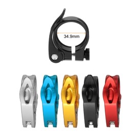 sourcing map Bike Seat Post Clamp 34.9mm Bicycle Clamp Aluminum Alloy Quick Release Seat Post Collar for Diameter 30.4 to 31.6mm Bicycle Mountain Road Bike Tube, Black