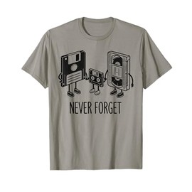 Retro Never Forget Floppy Disk Cassette T-Shirt