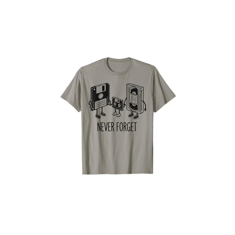 Retro Never Forget Floppy Disk Cassette T-Shirt