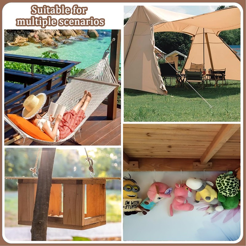 Lubgitsr M6 Screw-in Hooks, Large Heavy Duty Hooks, Nickel Plating