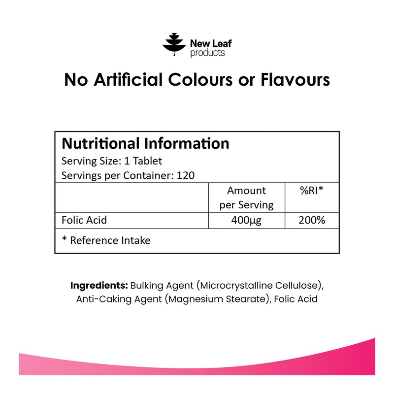 New Leaf Products Folic Acid Prenatal Vitamins Tablets