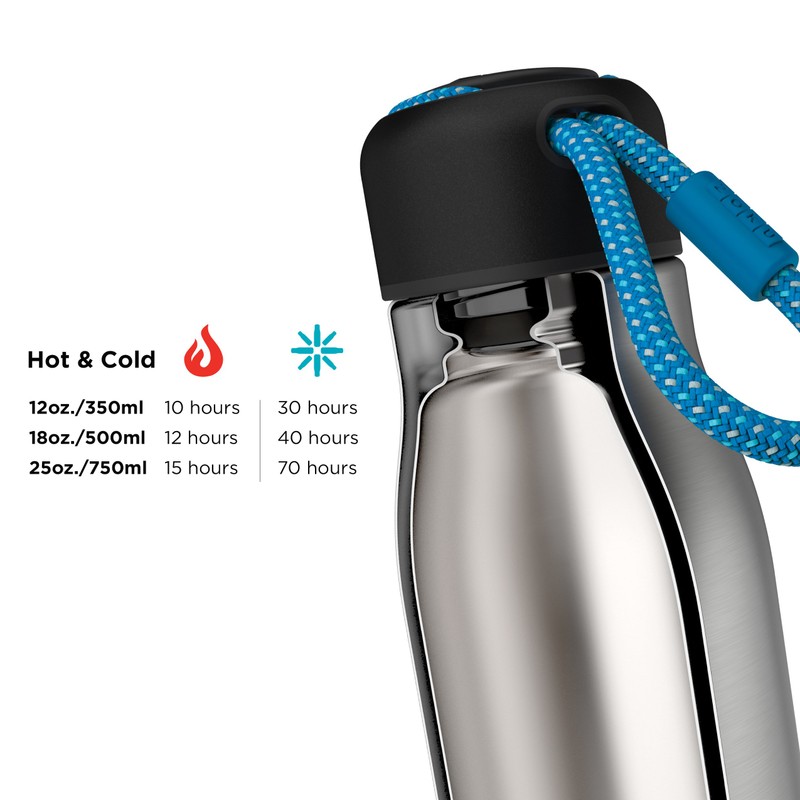 Zoku Vacuum Insulated Stainless Steel Bottle, 350ml, Silver