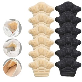 12PCS Plantillas Para Zapatos, Almohadillas de Talón para Zapatos Sueltos, Plantillas para Zapatos Tacones Protector, Talonera autoadhesiva, Adecuado para calzado deportivo de hombre y mujer, zapatos de cuero, tacones altos, etc.