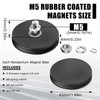12Pack Rubber Coated Magnets, AHIER Neodymium Magnet Base with M5