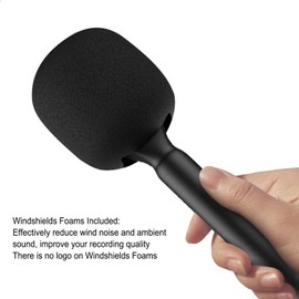 2 Pieces Interview Microphone Handheld Adapter Handheld Microphone Mount for MIC 1/2 for Rode Wireless GO II, for Hollyland Lark 150, for Synco G1, for Movo etc Windshield Foam