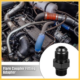 REPAIROCK 2pcs Black 6AN Male to M12 x 1.25mm Male Metric Thread Fitting Adapter Flare Union Coupler Fuel Oil Line Hose End Fitting Adapter for Car Auto Replacement Parts