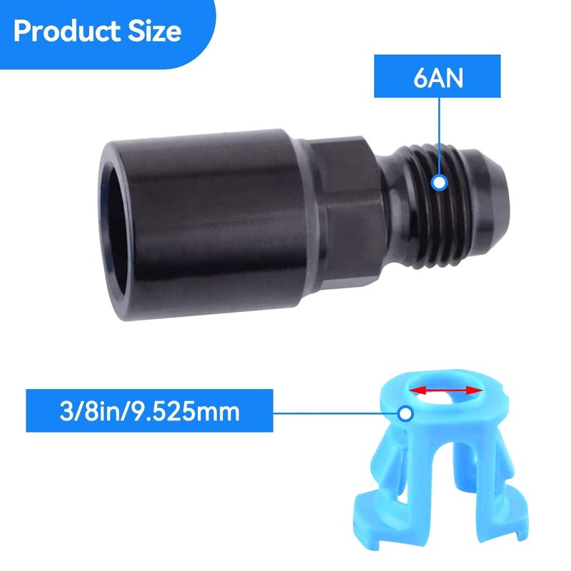 6AN to 3/8inch Quick Connect Fitting Aluminum AN6 to 3/8''