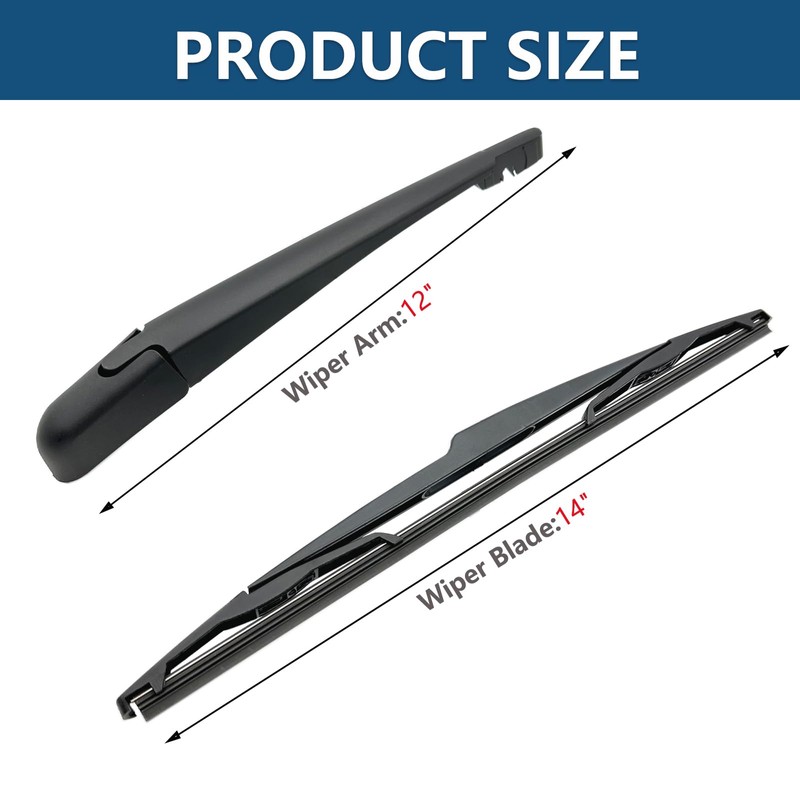 Rear Windshield Wipers Blade Arm Set for Nissan Quest 2005-2009,