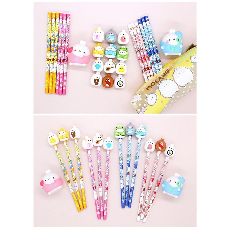LENITH White Rabbit Molang Mini Figure Pencil Set Korean Stationery