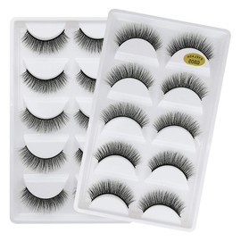 Vayator 10 Pairs/Set 3D Mink Lashes Natural False Eyelashes Dramatic Volume Fake Lashes Makeup Eyelash Extension Silk Eyelashes (G805)