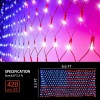 PUHONG (New) American Flag Lights, 420 LED USA Flag Net
