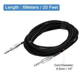 QUARKZMAN Guitar Instrument Cable, 15ft 1/4" to 1/4" Straight to Straight Angle Electric Guitar Jack Cable for Guitar Bass, Black