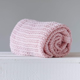 Abeille Soft Cotton Cellular Blanket Pink