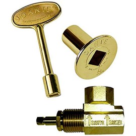 Dante Products Combo Pack with Angled 1/2-inch Globe Valve, Polished Brass Floor Plate and 3-inch Key