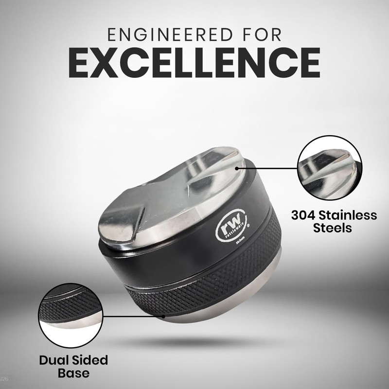 Rattleware 58mm Double-Sided Tamper for Espresso Machines - Versatile Stainless
