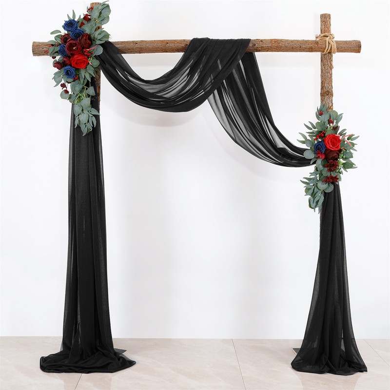 Wedding Arch Draping Fabric Black Backdrop Curtain Drape Easy to