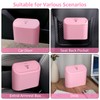 Accmor Car Trash Can with Lid, 2 Pack Pink Mini
