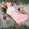 DOMIKING Letter H Pink Large Christmas Stockings 1 Pack 17.1