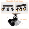 KEESFU 3-Light Track Lighting Kit,Black Semi Flush Mount Ceiling Light