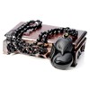 JSDDE Black Obsidian Crystal Hand Carved Fox Pendant Necklace Lucky