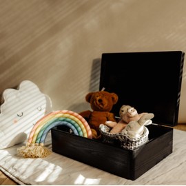 Creative Deco XL Black Wooden Box Storage with Hinged Lid | 15.8 x 11.8 x 5.5 inches (+-0.5) | Gift Box Kitchen Storage Document | Product NOT Intended for 15 Years OR Below