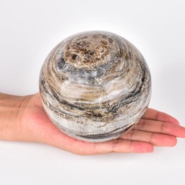 CNYANFEI 100-110mm Large Jasper Stone Sphere with Stand Natural Jasper Ball Mineral Orb Decorative Gemstone Ball for Home Decor Gift