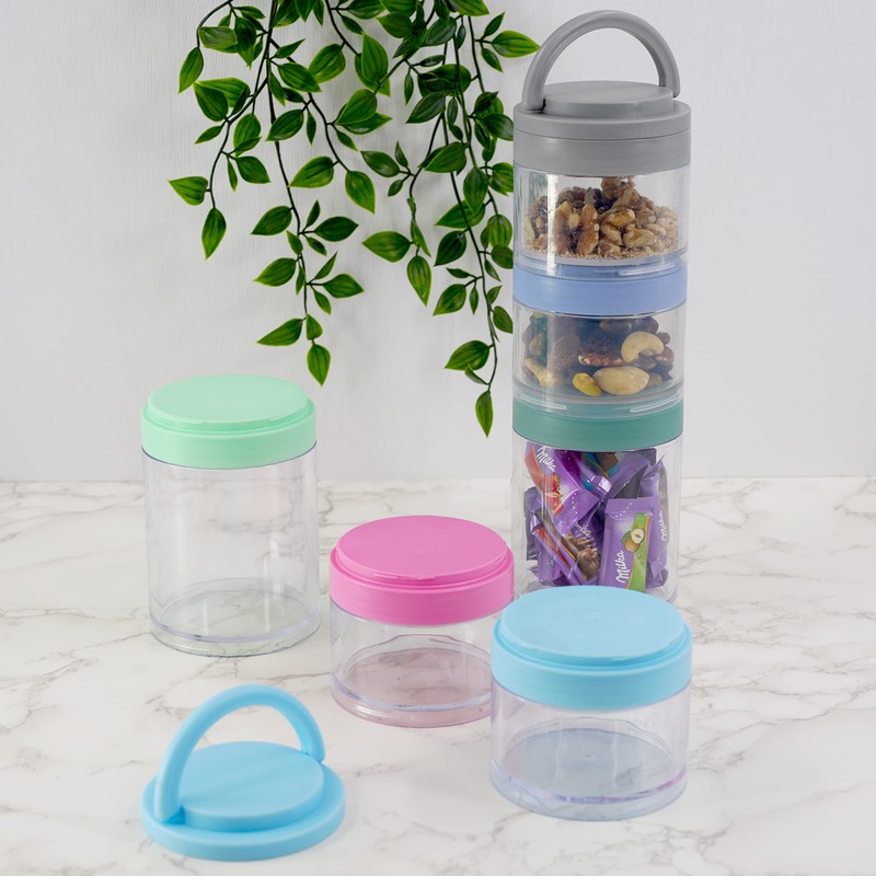 GEEZY Stackable Food Tower Container Kid Lunch Box 3 Pieces