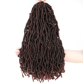 Soft Locs 18 Inch 7 Packs Faux Locs Crochet Hair For Women Natural Crochet Locs Synthetic Pre looped Crochet Braids (18 Inch (Pack of 7), 1B/30)