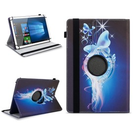 NAUC Robust Universal Case 10 10.1 10.2 10.3 10.4 10.5 10.6 10.8 11 Inch Tablet Protective Case Faux Leather Case Stand Extra 360° Rotatable Colours: Motif 25