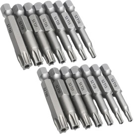 BkkvimTorx Star 6-Point Screwdriver Bit Set, Magnetic Security Tamper Resistant Phillips Screwdriver Bit Set T10-T40-2-Inch Length (2-Piece Set of 14)