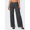Pinstripe Low Rise Jeans - Color: BLACK, Size: M
