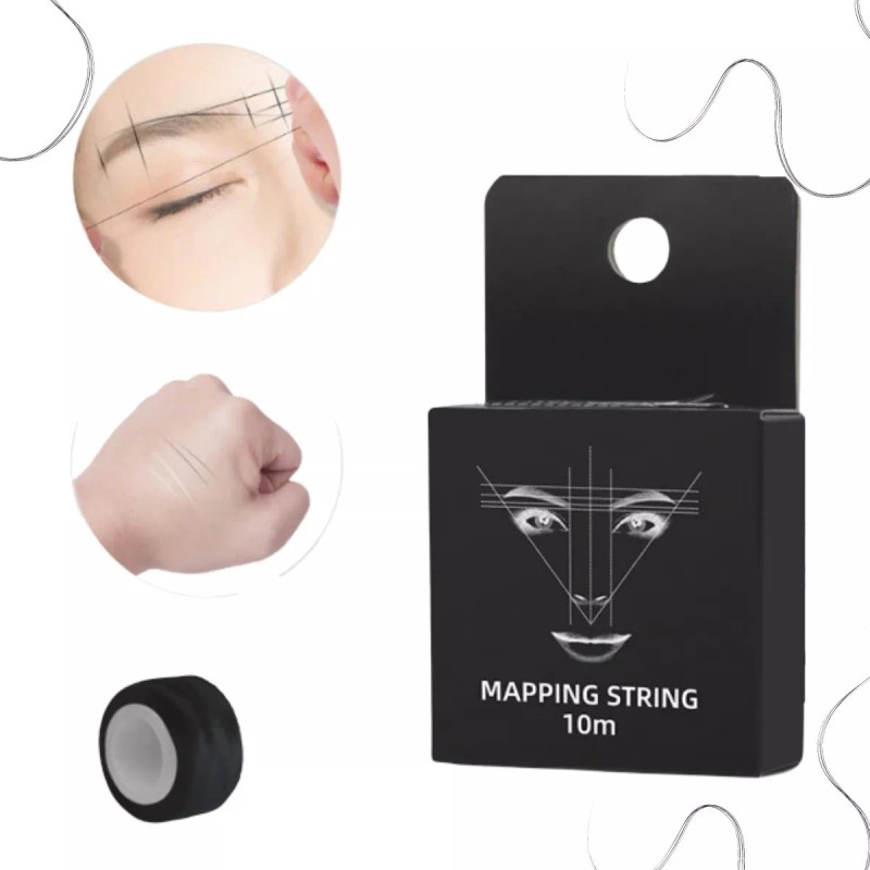 Universo en Linea Hilo Entintado Cejas Mapa Mapping Diseño Microblading