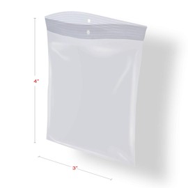 Deeb's 100 Count 3x4 inches Clear Zipper Lock Baggies Craft Resealable Plastic Baggy 2 Mil Zipper Poly Bags