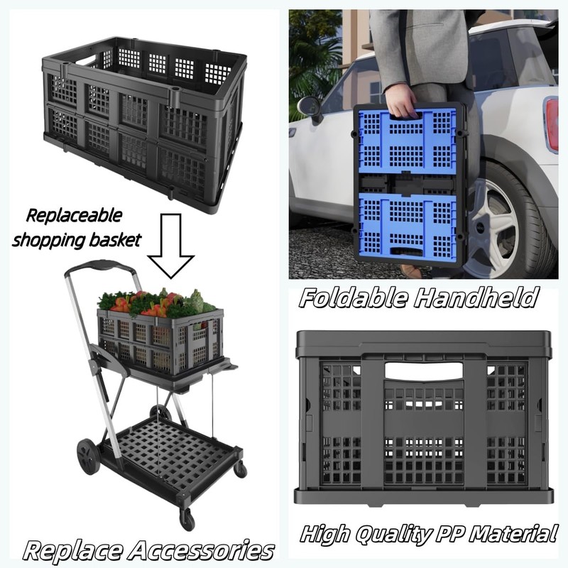 Collapsible Storage Crates | Stackable Storage Baskets | Plastic Folding