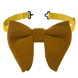 HOULIFE Bow Tie Set for Men – Adjustable Velvet Pre-tied Bowtie, Solid Colour Pocket Square, Cufflinks Set for Groom Wedding Party Formal with Gift Box (Light Brown)