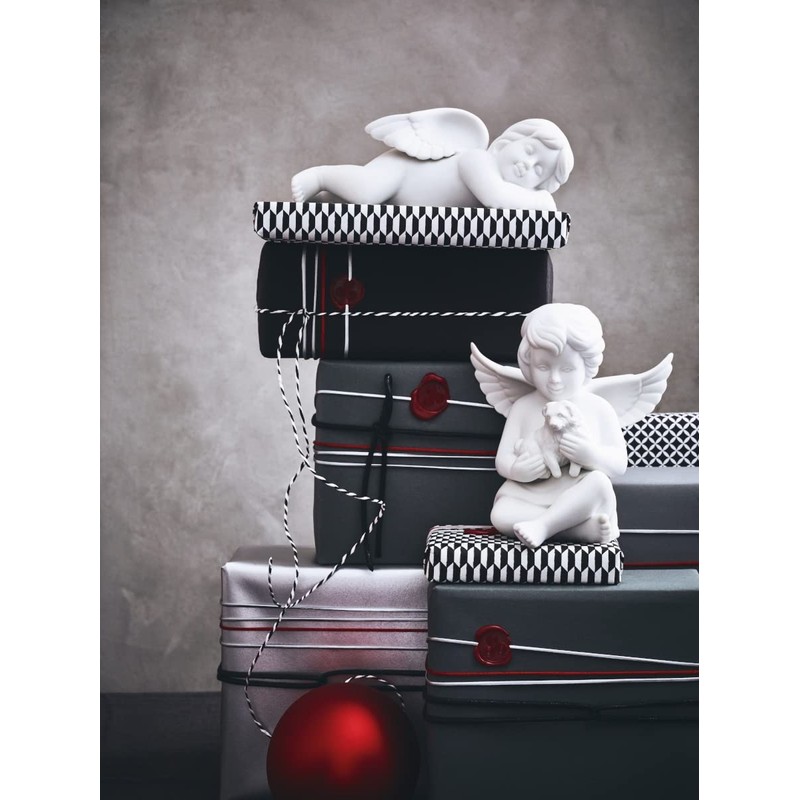 Angel Medium White Matt Angel with Rabbit