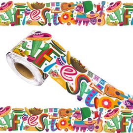 68.9ft Fiesta Bulletin Border Spanish Bulletin Board Borders，Day of The Dead Bulletin Border Trim，for Mexican Hispanic Holiday Home School Classroom Wall Blackboard Decor