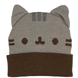 Pusheen Beanie Hat with Ears,Gray,Standard