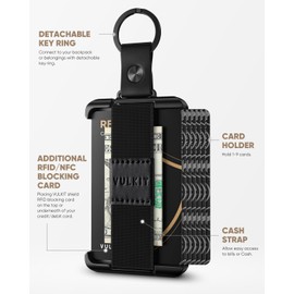 VULKIT Slim Credit Card Holder Minimalist Metal Wallet RFID Blocking Aluminum Case with RFID/NFC Blocking Cards Shield