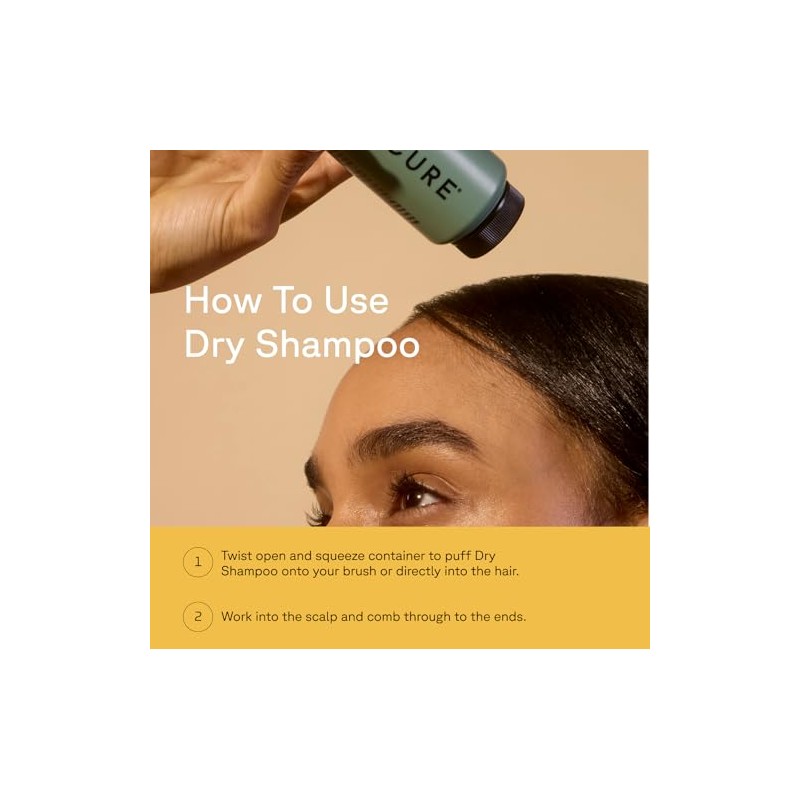 Acure | Shampoo seco en polvo para cabello castaño a