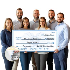 Fake Check Large Check - 40" x 16" Reusable Giant Check Big Checks for Presentation, Endowment Donations, Fundraisers, Retirement,Charity & Donation Events